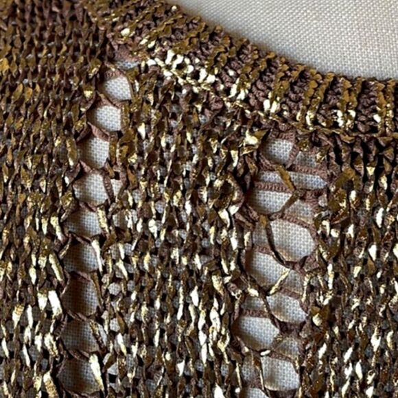 BCBGMaxazira Gold Metallic Vest XSMALL - Picture 4 of 7